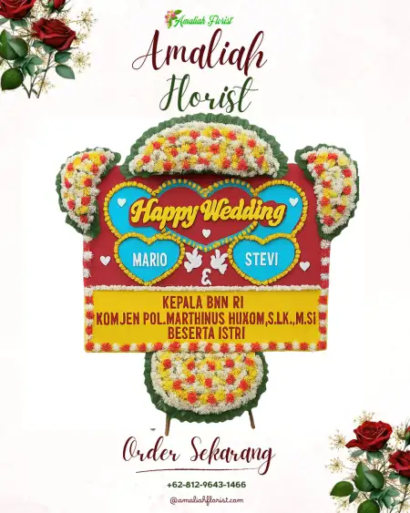 Papan Bunga Pernikahan Sedeng